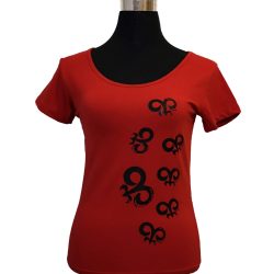 Polera Roja Estampada con figura Make Make