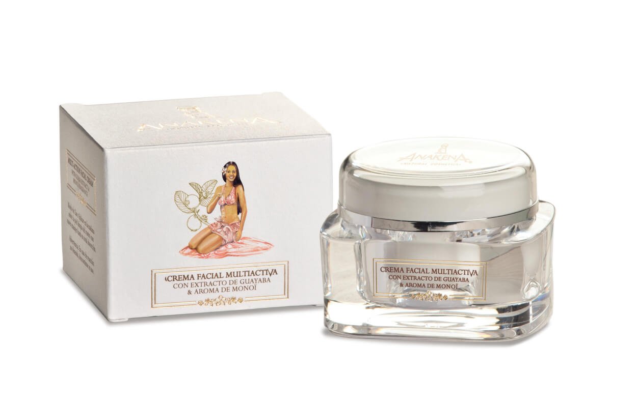 Anakena Crema Facial Con Extractos De Guayaba, aroma floral de monoi tiare, Nutritiva, humectante, anti age