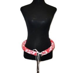 Cinturon De Entrenamiento, Tela Color blanco con hibisco rojo
