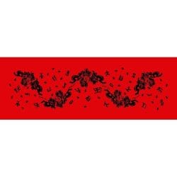 Pareo Corto Napohe flores pajaro rojo / negro 1,75X0,6MTS
