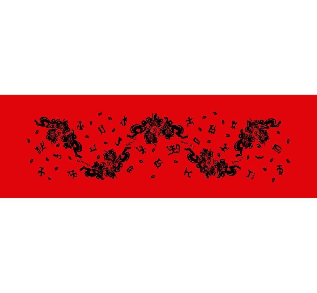Pareo Corto Napohe flores pajaro rojo / negro 1,75X0,6MTS