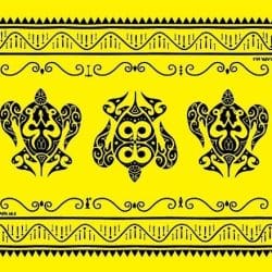 Pareo Napohe Grande Tortuga Amarillo / negro 1,75X1,15MTS