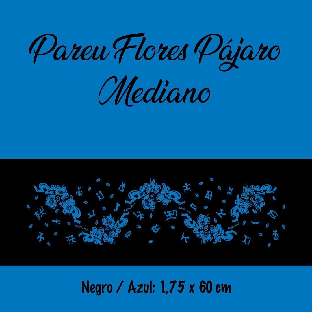 Pareo Corto Napohe flores pajaro azul / amarillo - Imagen 4
