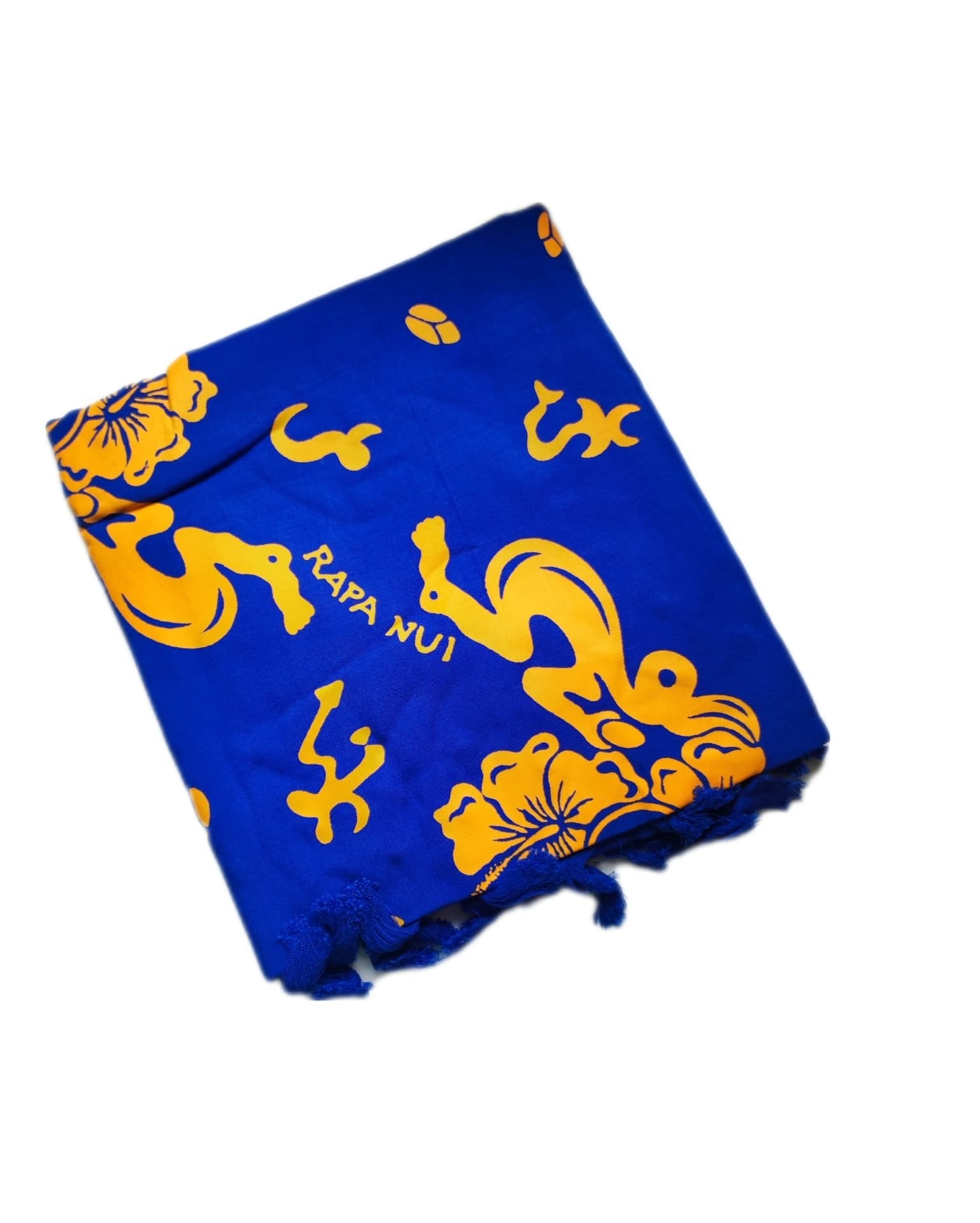 Pareo Corto Napohe flores pajaro azul / amarillo - Imagen 2