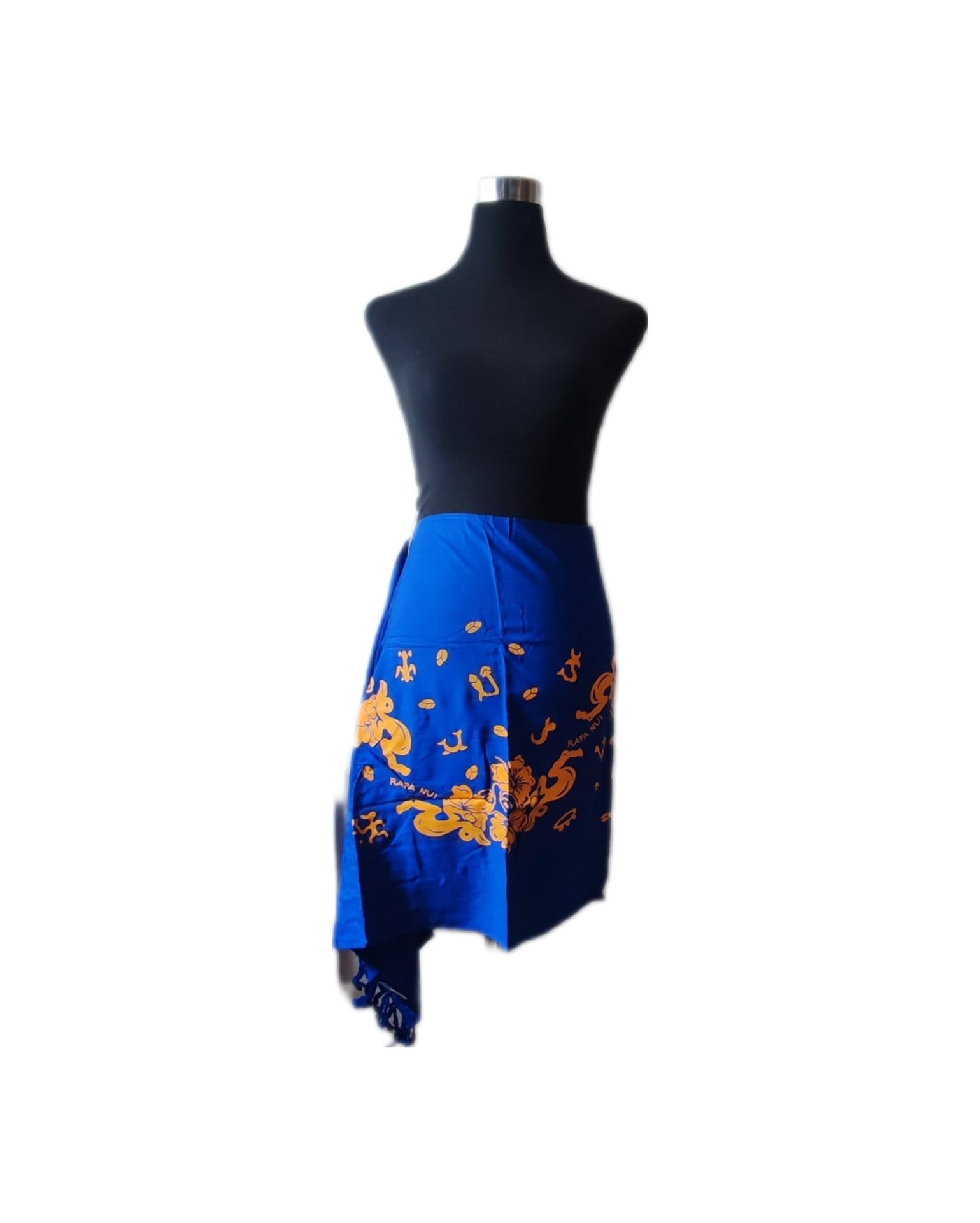 Pareo Corto Napohe flores pajaro azul / amarillo - Imagen 3