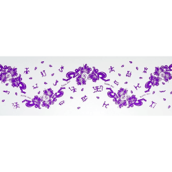 Pareo Corto Napohe flores pajaro blanco / lila 1,75X0,6MTS