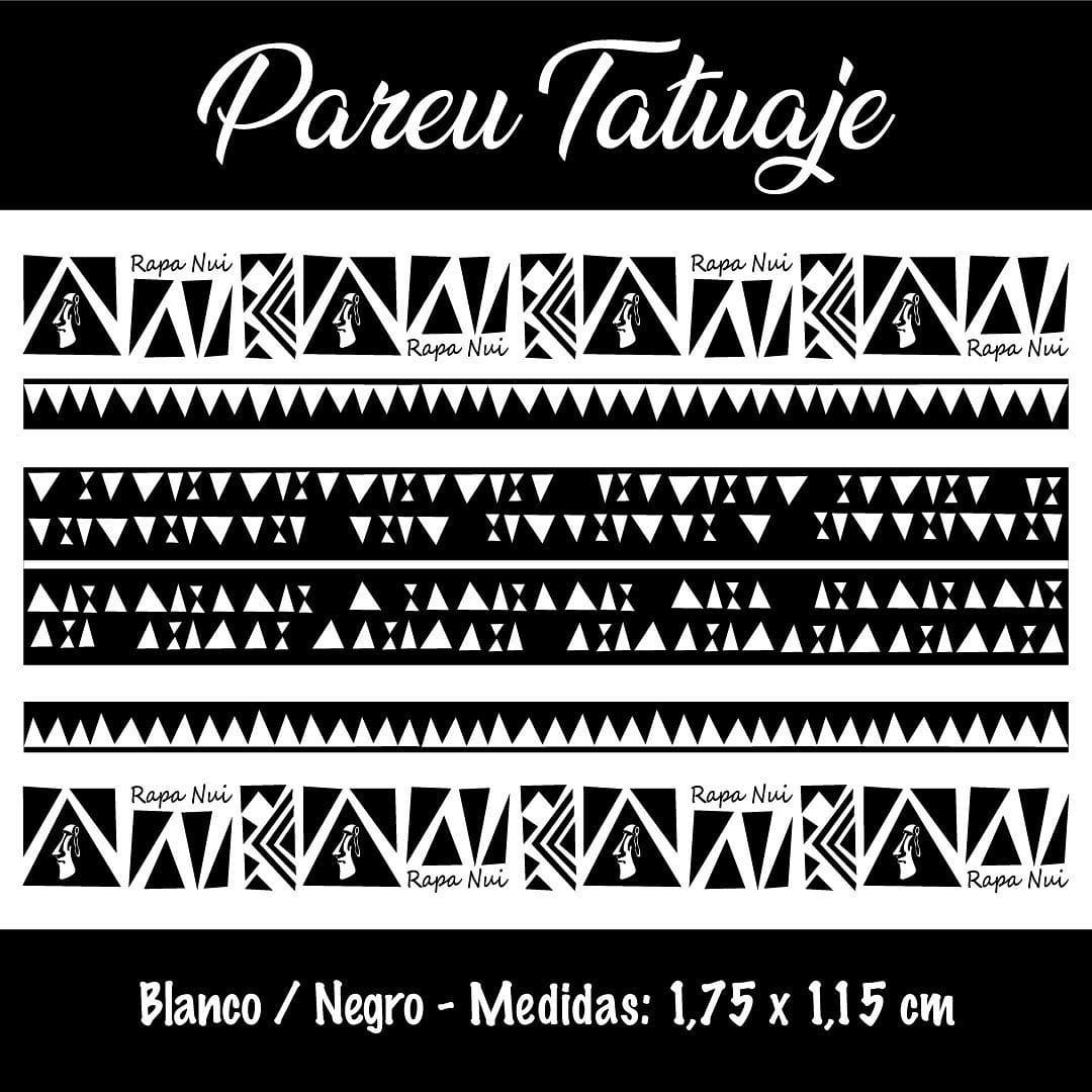 Pareo Diseño Tatuaje Blanco / negro 1,75X1,15MTS