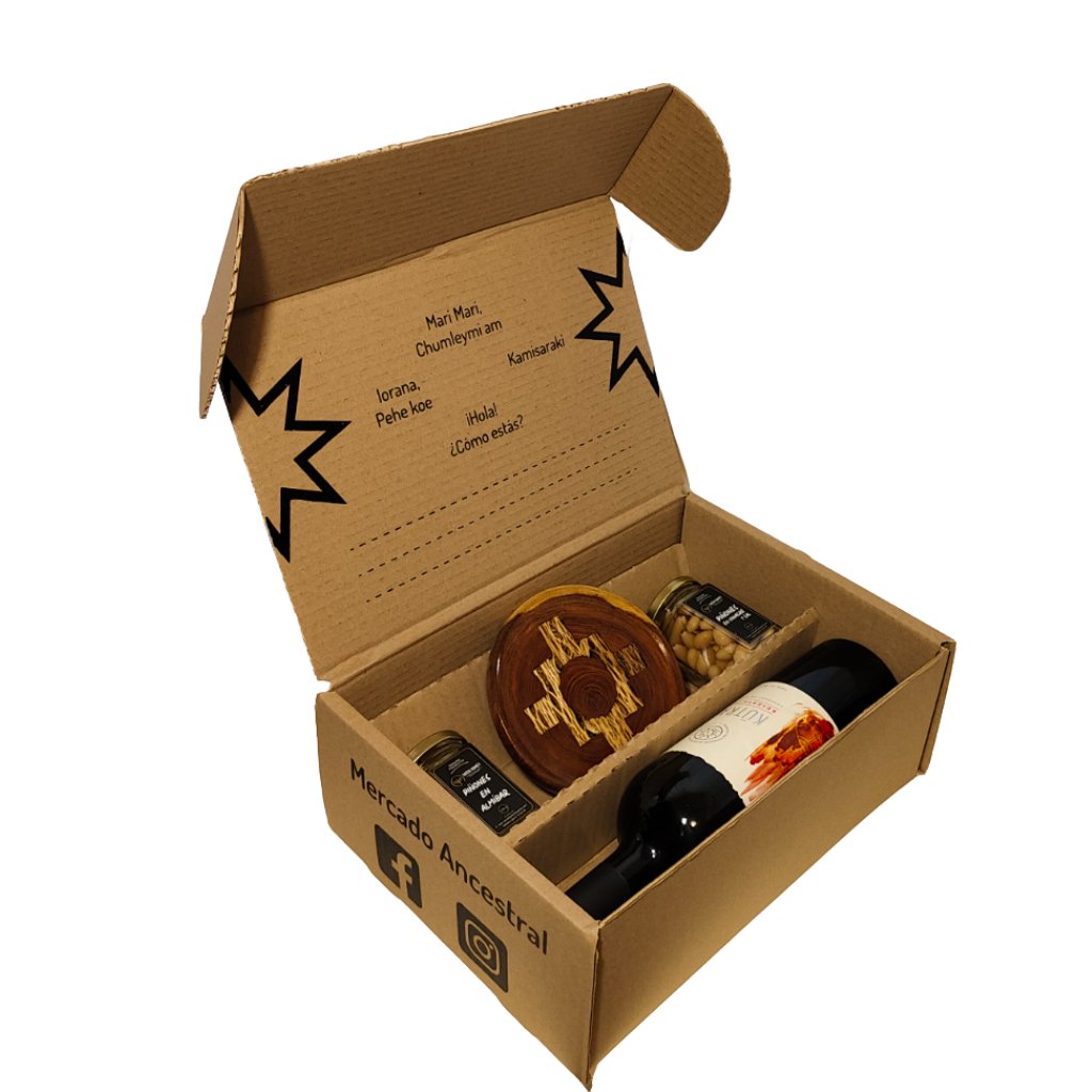 Box Vino Kütral y tabla de snack lickanantay - Imagen 4