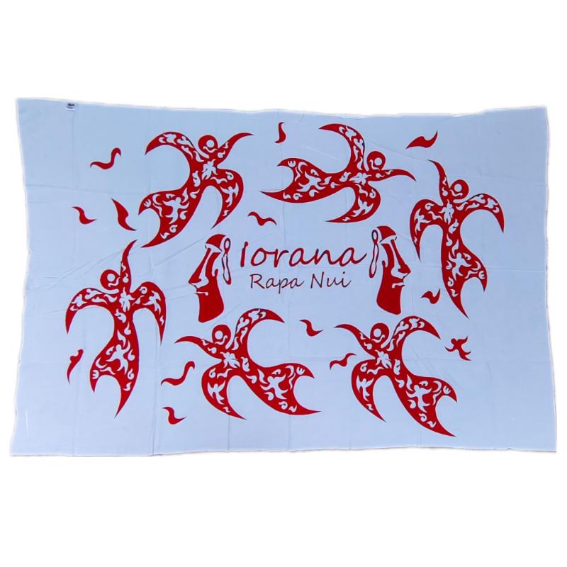 Pareo Blanco con Rojo Iorana Napohe 1,75x1,15mts