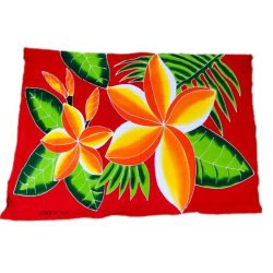 Pareo Rojo con 2 Tipanie Naranja Napohe 1,75x1,15mts