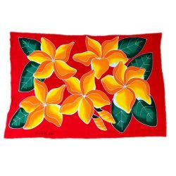 Pareo Rojo con 5 Tipanie Naranja Napohe 1,75x1,15mts
