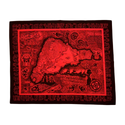 Mapa de tela Isla Rapa Nui Rojo con Negro 60x48,8cm