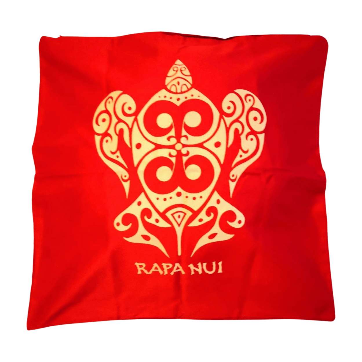 Funda cojin Rojo Gabardina estampada con tortuga 45x45cm