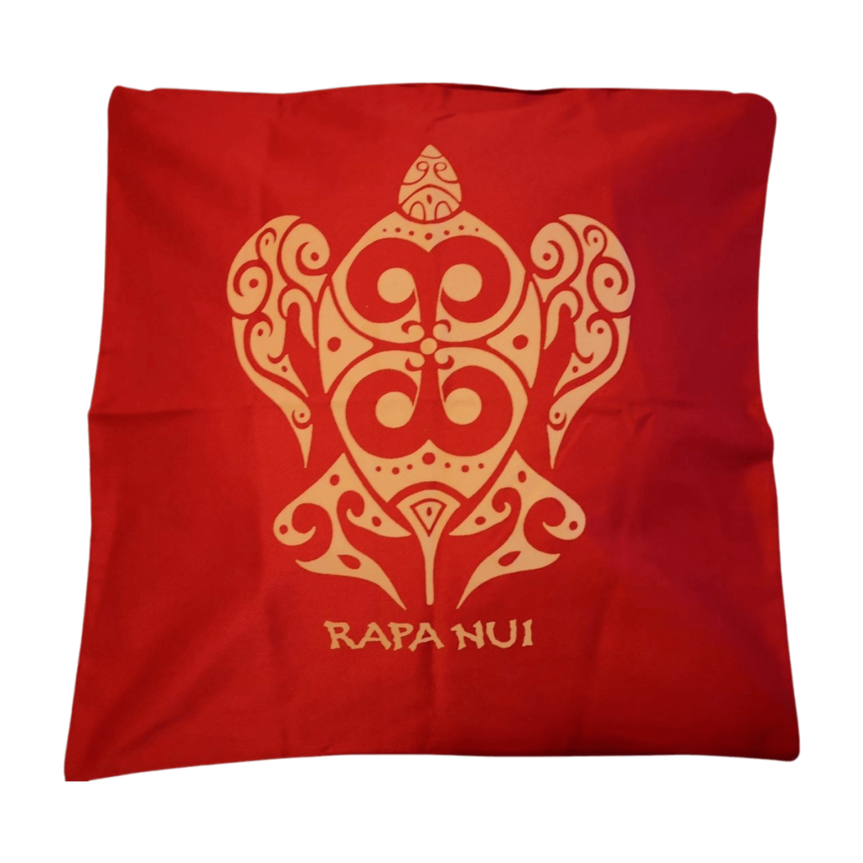 Funda cojin Rojo Gabardina estampada con tortuga 45x45cm - Imagen 2