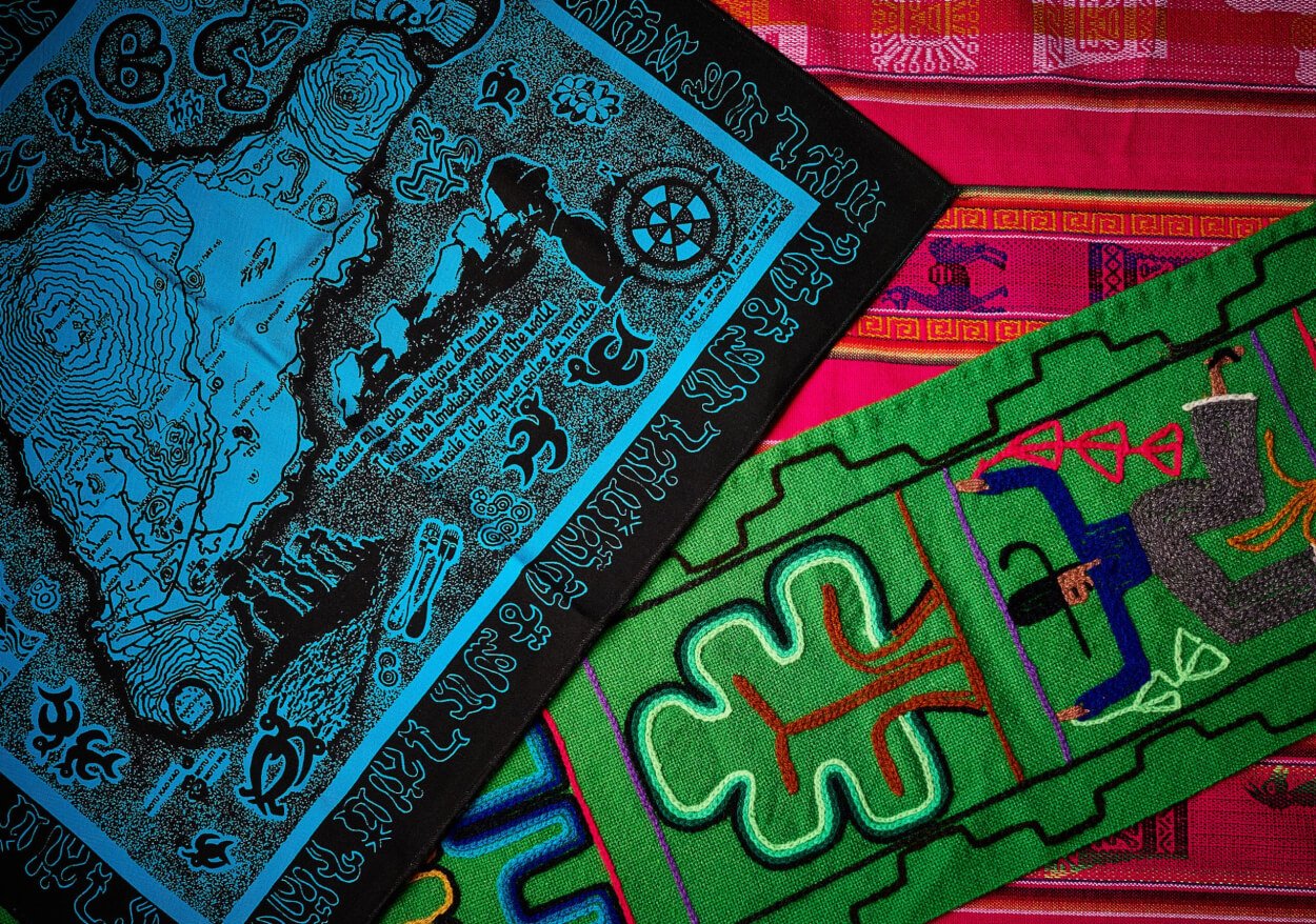 Mapa de tela Isla Rapa Nui Calipso con Negro 60x48,8cm - Imagen 3