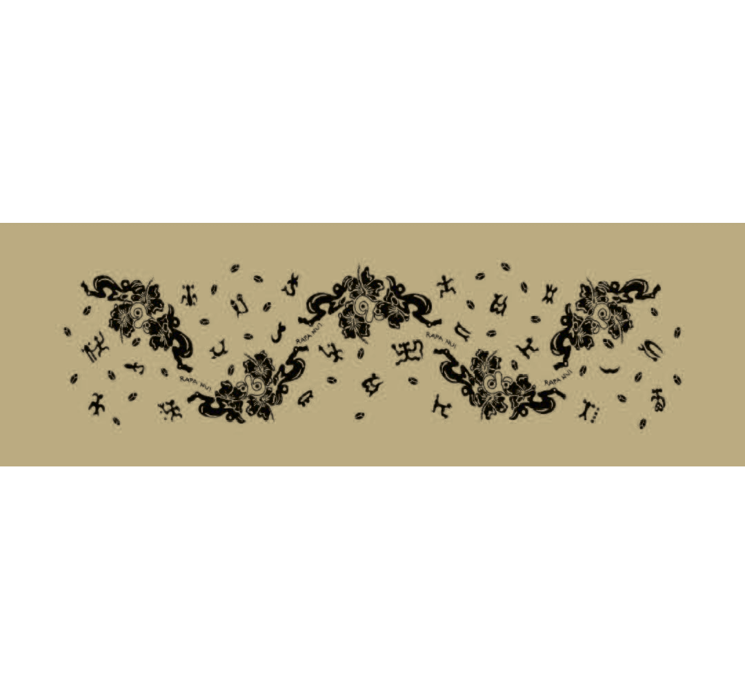 Pareo Corto Napohe flores pajaro Beige negro