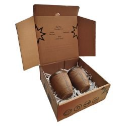 Box Regalo 2 Vasos Rustico Cerámica Pewen