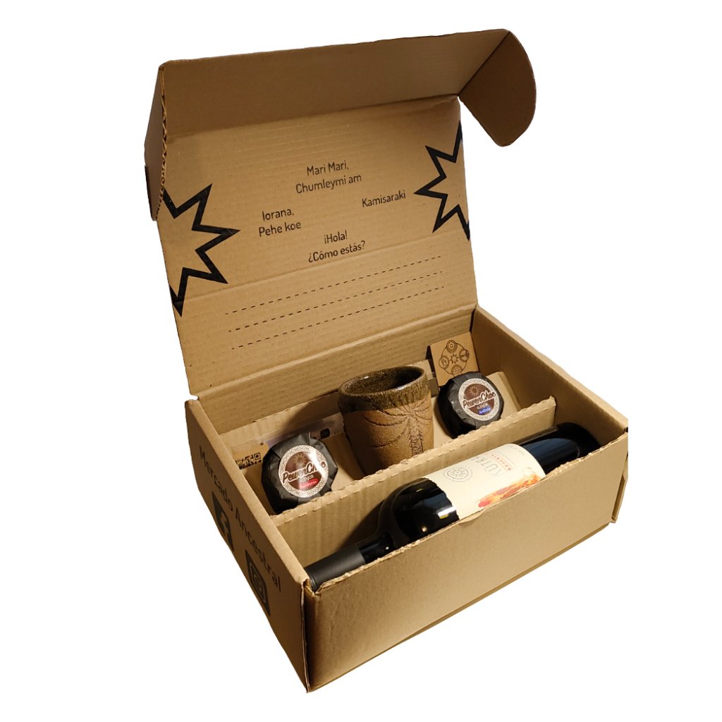 Box Vino Kütral con vaso ceramica pewen - Imagen 2