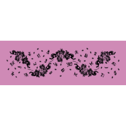 Pareo Corto Napohe flores pajaro rosado negro